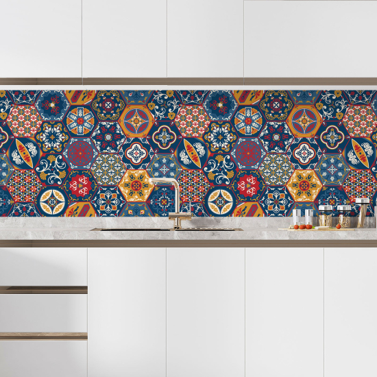 Self Adhesive Kitchen Splashback - Cement tile effect