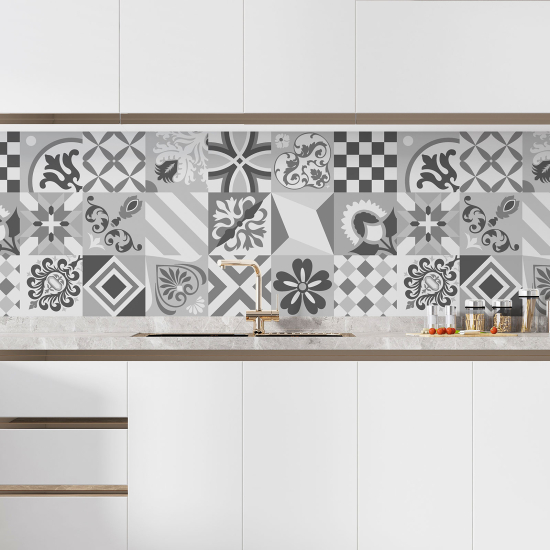 Self Adhesive Kitchen Splashback - Cement tile effect