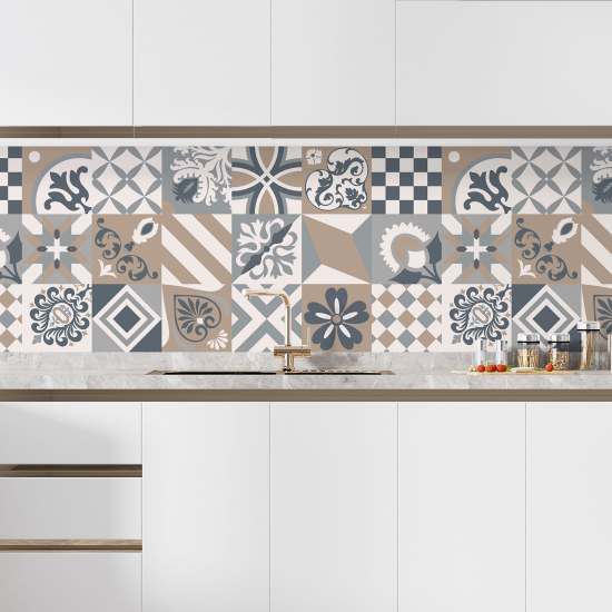 Self Adhesive Kitchen Splashback - Cement tile effect