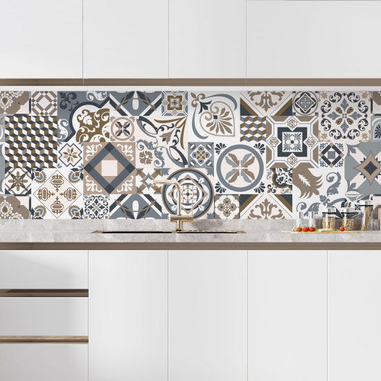 Self Adhesive Kitchen Splashback - Cement tile effect