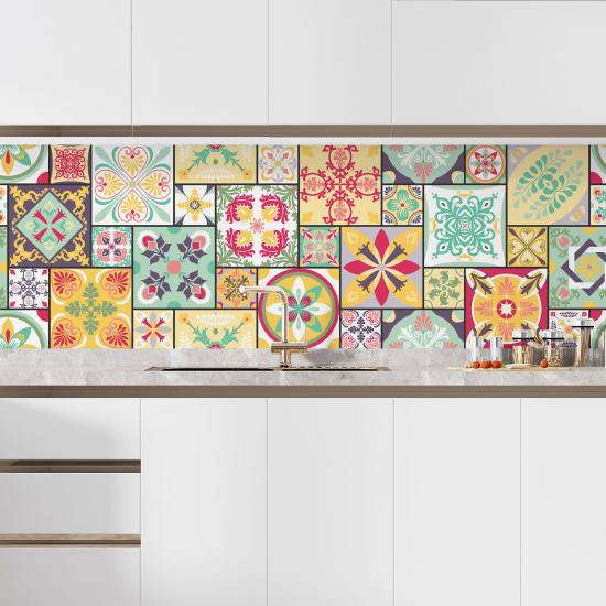 Self Adhesive Kitchen Splashback - Cement tile effect