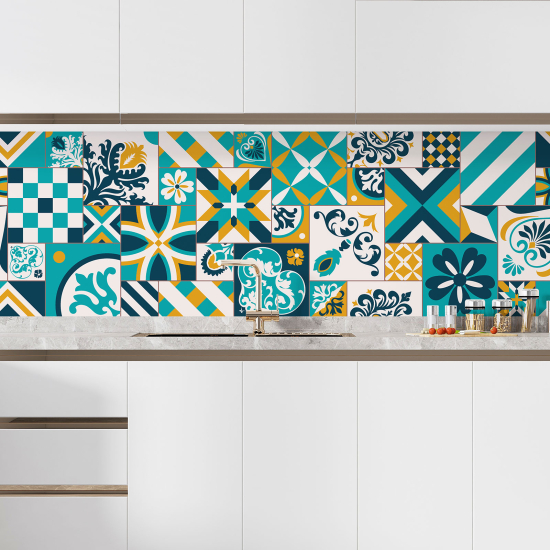 Self Adhesive Kitchen Splashback - Cement tile effect