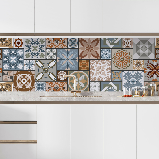 Self Adhesive Kitchen Splashback - Cement tile effect