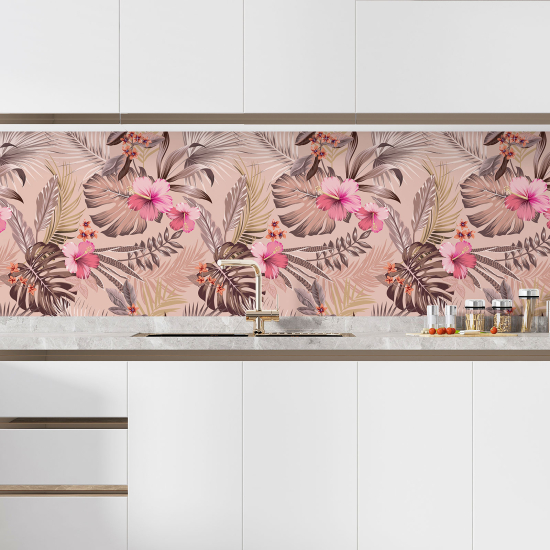 Self Adhesive Kitchen Splashback - Flowers