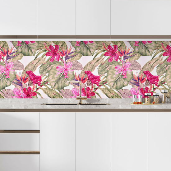 Self Adhesive Kitchen Splashback - Flowers