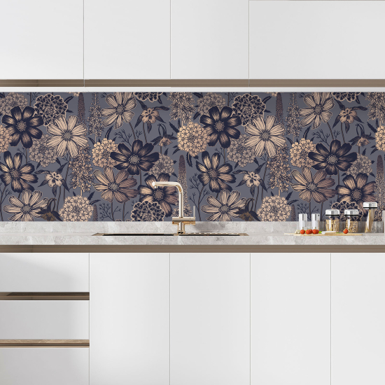 Self Adhesive Kitchen Splashback - Flowers