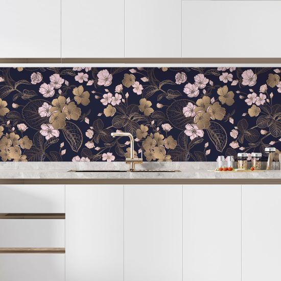 Self Adhesive Kitchen Splashback - Flowers