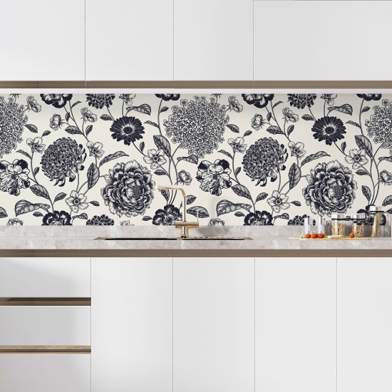 Self Adhesive Kitchen Splashback - Flowers