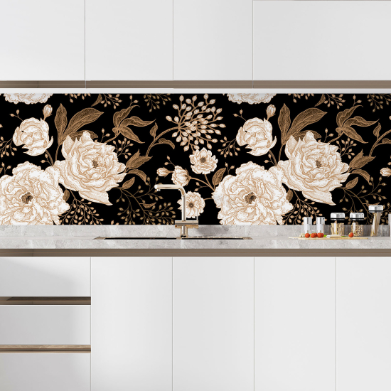 Self Adhesive Kitchen Splashback - Flowers