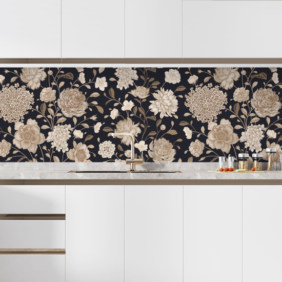 Self Adhesive Kitchen Splashback - Flowers