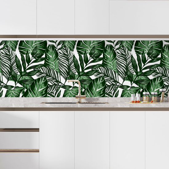 Self Adhesive Kitchen Splashback - Leaves