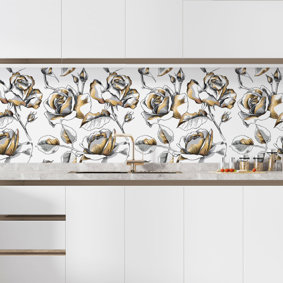 Self Adhesive Kitchen Splashback - Roses