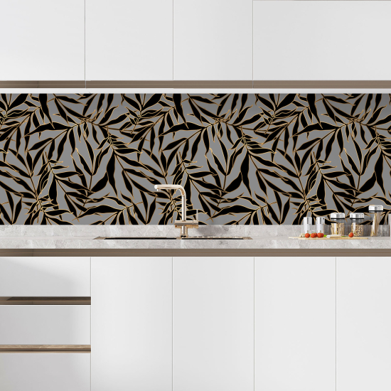 Self Adhesive Kitchen Splashback - Tropical flowers