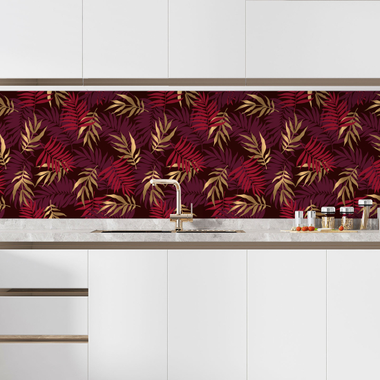 Self Adhesive Kitchen Splashback - Tropical flowers