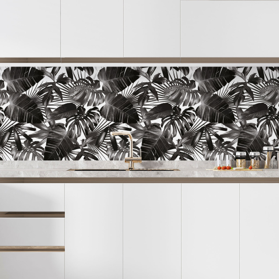 Self Adhesive Kitchen Splashback - Tropical Leaves