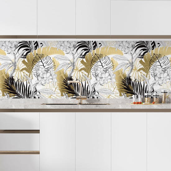 Self Adhesive Kitchen Splashback - Tropical Leaves