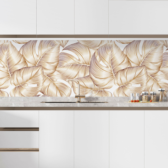 Self Adhesive Kitchen Splashback - Tropical leaves