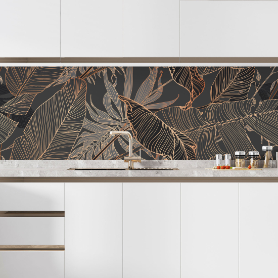 Self Adhesive Kitchen Splashback - Tropical leaves