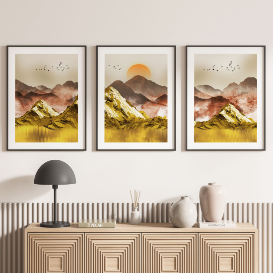 Set Of 3 Posters - Boho Landscapes