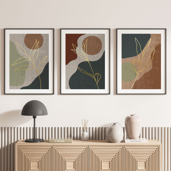 Set Of 3 Posters - Boho Leaves