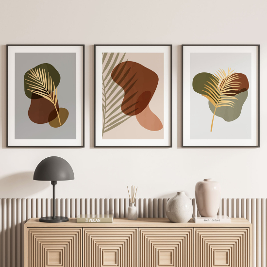 Set Of 3 Posters - Boho Leaves