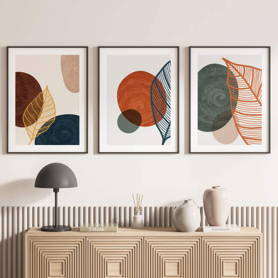 Set Of 3 Posters - Boho Leaves