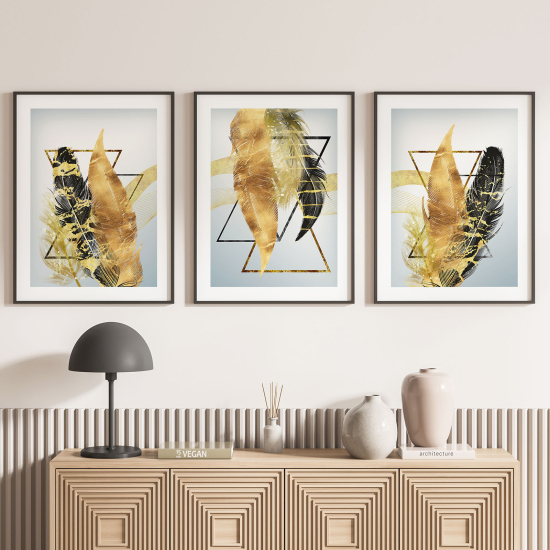 Set Of 3 Posters - Feathers