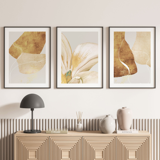 Set Of 3 Posters - Flower Design