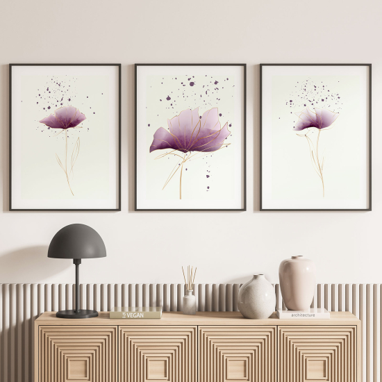 Set Of 3 Posters - Flowers