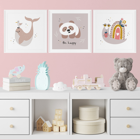 Set Of 3 Posters for Kids - Animals