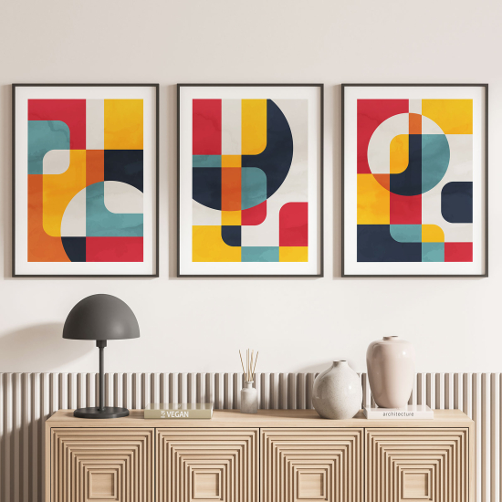 Set Of 3 Posters - Geometric Design