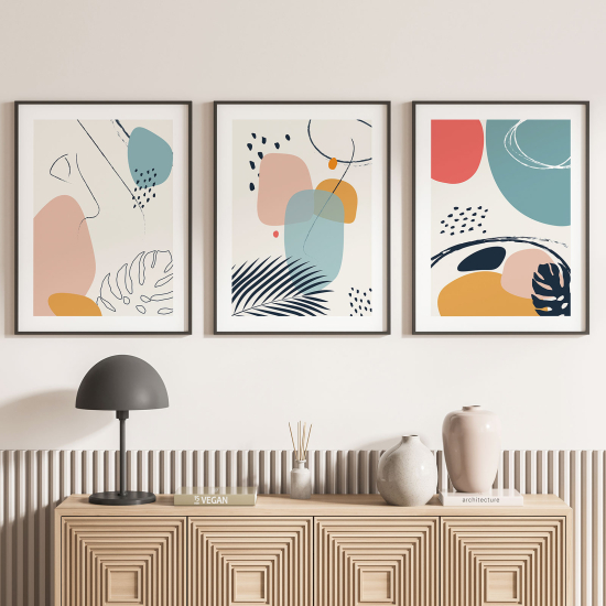 Set Of 3 Posters - Palm flowers