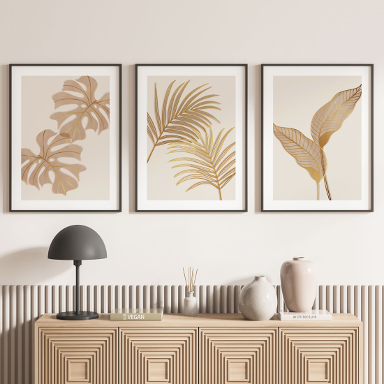 Set Of 3 Posters - Palm leaves