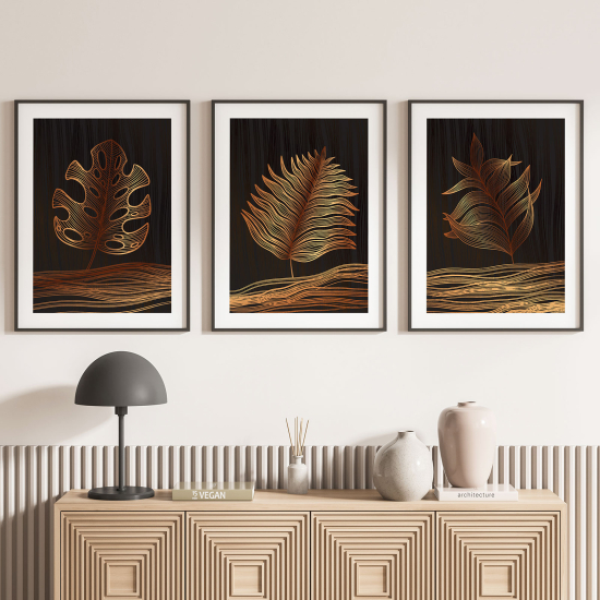 Set Of 3 Posters - Palm leaves