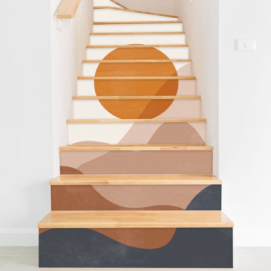 Stair riser stickers - Boho Landscape