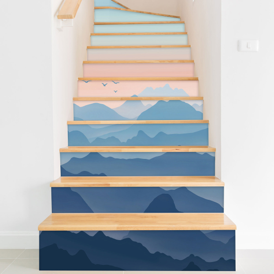 Stair riser stickers - Boho Mountains