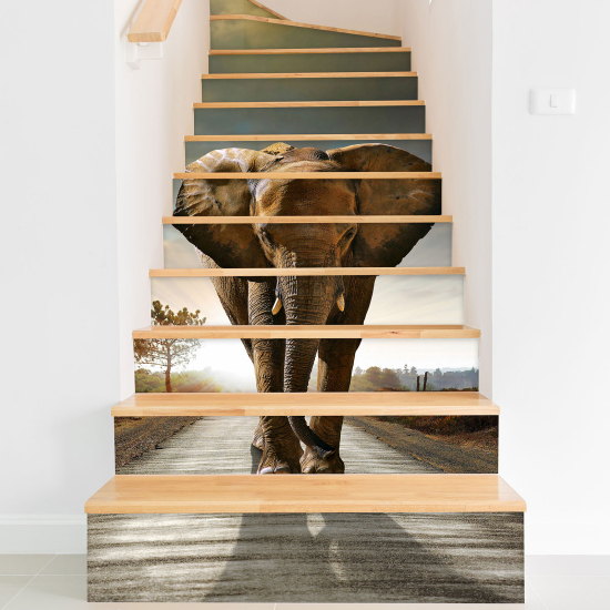 Stair riser stickers - Elephant