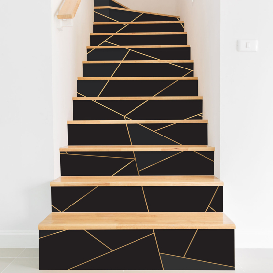 Stair riser stickers - Geometric pattern