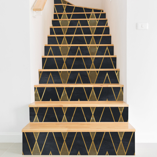 Stair riser stickers - Geometric Pattern