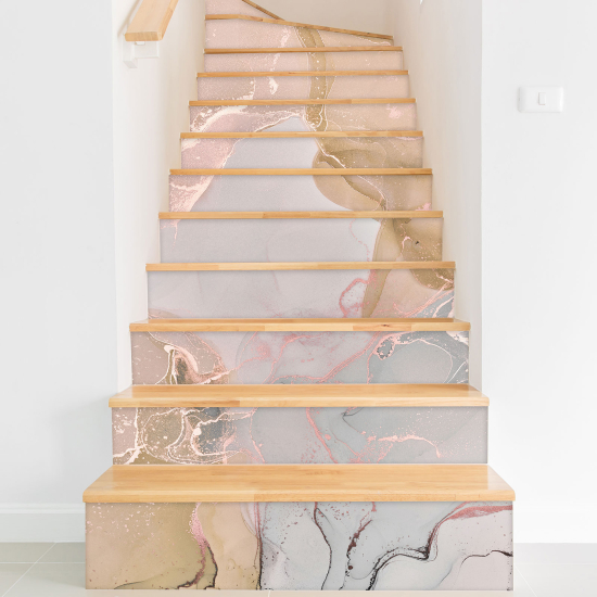 Stair riser stickers - Marbled Effect