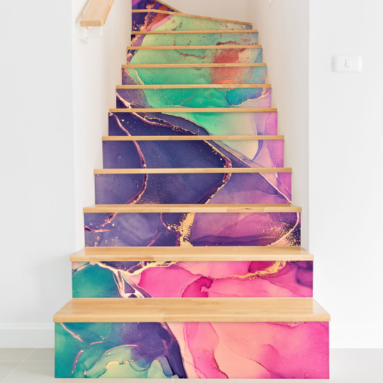 Stair riser stickers - Marbled Effect