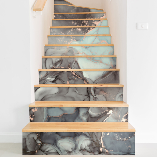 Stair riser stickers - Marbled Effect