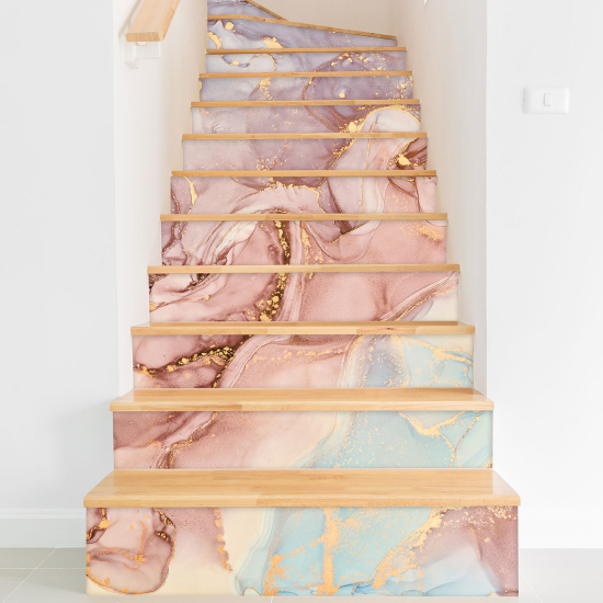 Stair riser stickers - Marbled Effect