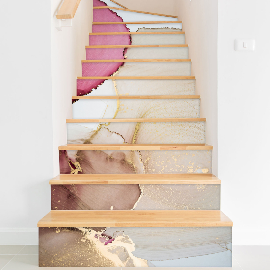 Stair riser stickers - Marbled Effect