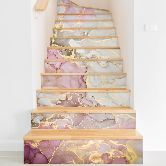 Stair riser stickers - Marbled Effect