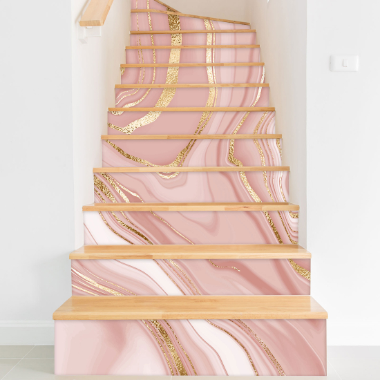 Stair riser stickers - Marbled Effect