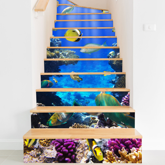 Stair riser stickers - Ocean