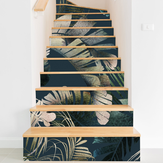 Stair riser stickers - Tropical leaves