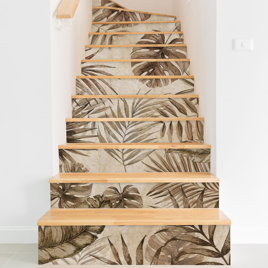 Stair riser stickers - Tropical leaves