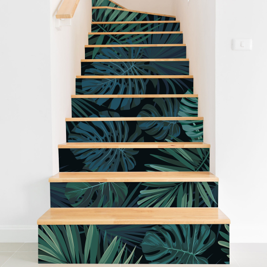 Stair riser stickers - Tropical leaves